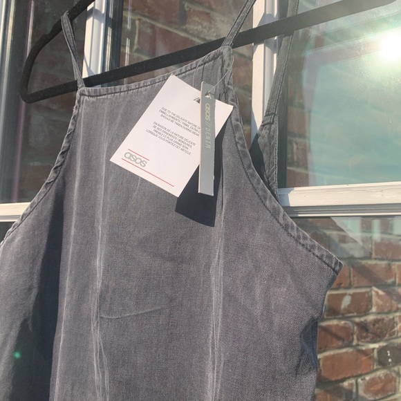 ASOS Denim Halter Maxi Dress - Picture 3 of 5